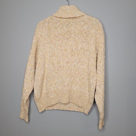 LizSport sweater women's size‎ L beige cotton blend cowl neck classic 80's 90's - Picture 5 of 10